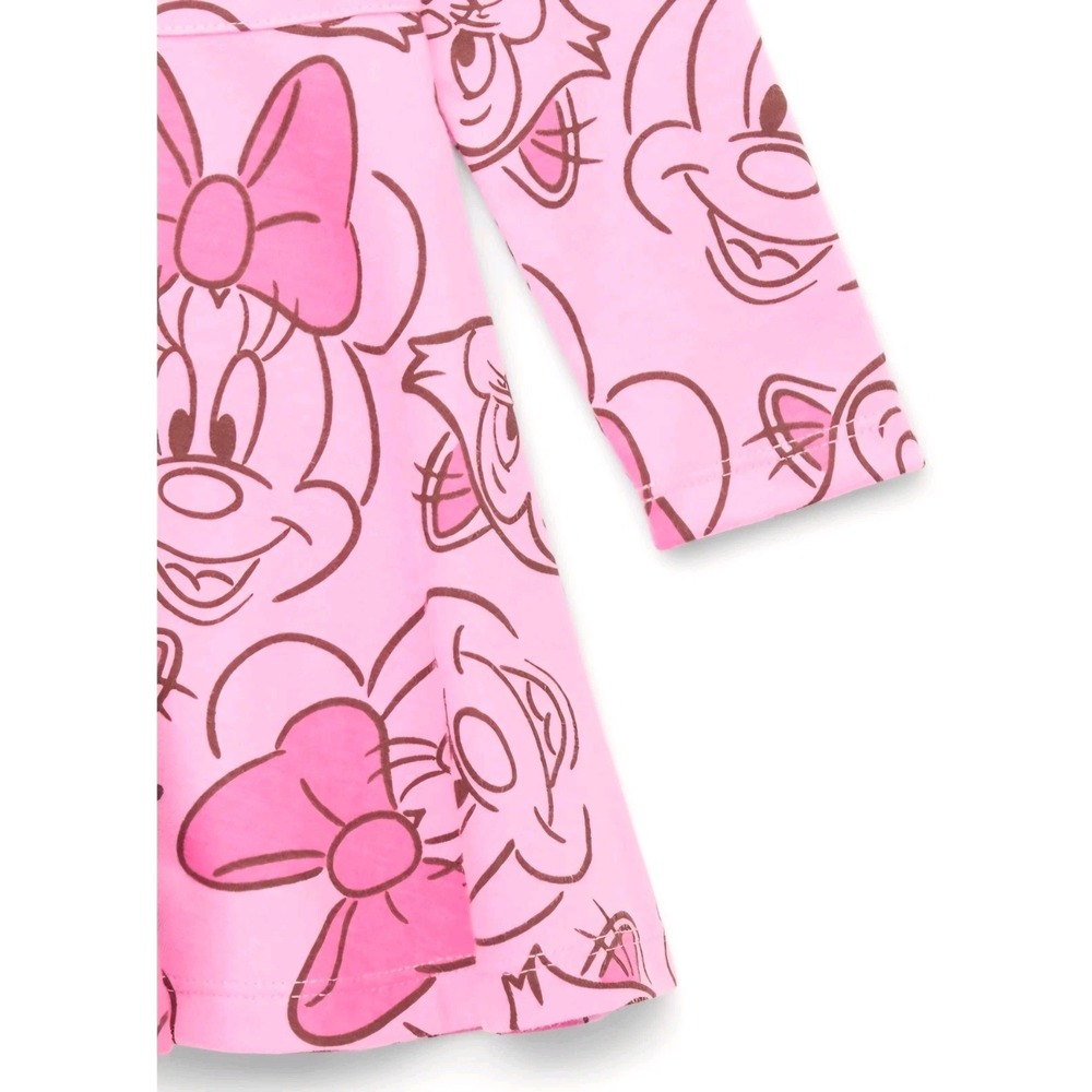 Disney Minnie‎ Mouse Girls Toddler Size: 2T Dress Pink Pullover Long Sleeve NWT - Picture 4 of 9
